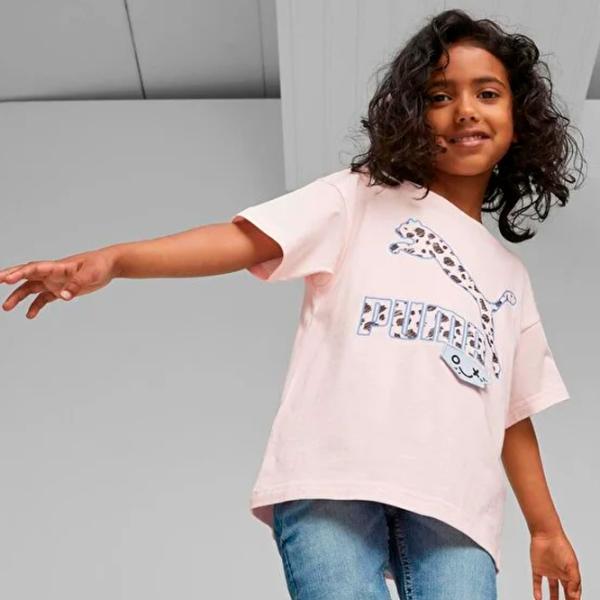 Tricou pentru fete Puma Classics Mix Mtch Tee  / Pink photo 3 Tricou pentru fete Puma Classics Mix Mtch Tee  / Pink photo 3