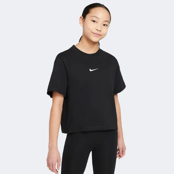 Футболка для девочек Nike G Nsw Tee Essntl Ss Boxy  / Черный photo 2 Футболка для девочек Nike G Nsw Tee Essntl Ss Boxy  / Черный photo 2