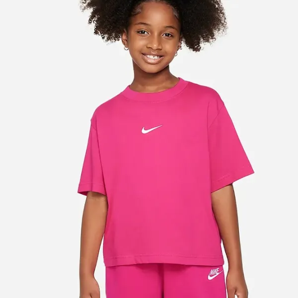 Tricou pentru fete Nike G Nsw Tee Essntl Ss Boxy  / Deep Pink photo 2 Tricou pentru fete Nike G Nsw Tee Essntl Ss Boxy  / Deep Pink photo 2