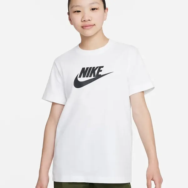 Tricou pentru fete Nike G Nsw Tee Futura Ss  / White photo 3 Tricou pentru fete Nike G Nsw Tee Futura Ss  / White photo 3