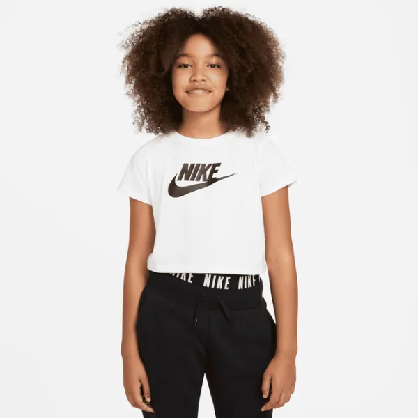 Tricou pentru fete Nike G Nsw Tee Crop Futura  / White photo 2
