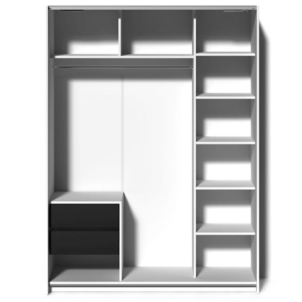 Dulap Coupe Fabrik Home Top line 160 x 60 x 216 / PAL / Frasin alb photo 3 Dulap Coupe Fabrik Home Top line 160 x 60 x 216 / PAL / Frasin alb photo 3