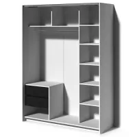 Dulap Coupe Fabrik Home Top line 160 x 60 x 216 / PAL / Frasin alb photo 4