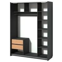Dulap Coupe Fabrik Home Top line 160 x 60 x 216 / PAL / Frasin Negru photo 3