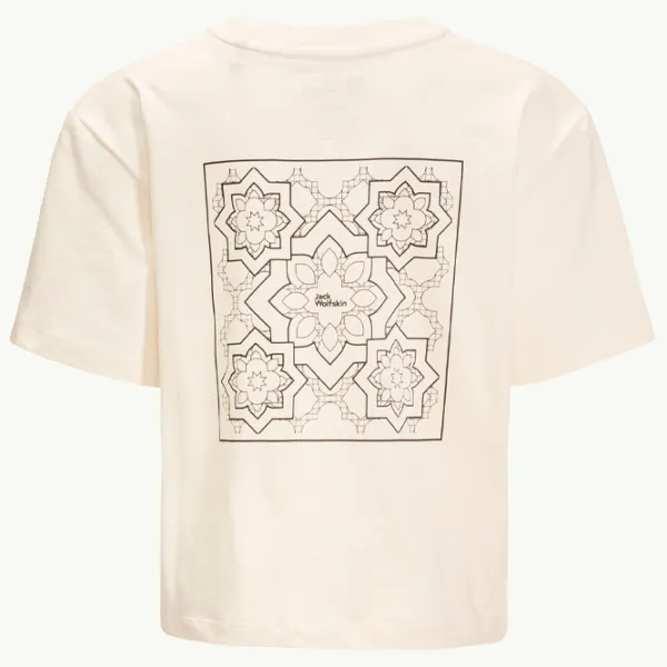Tricou pentru fete Jack Wolfskin Teen Mosaic T G 122 - 128 cm / Beige photo 2