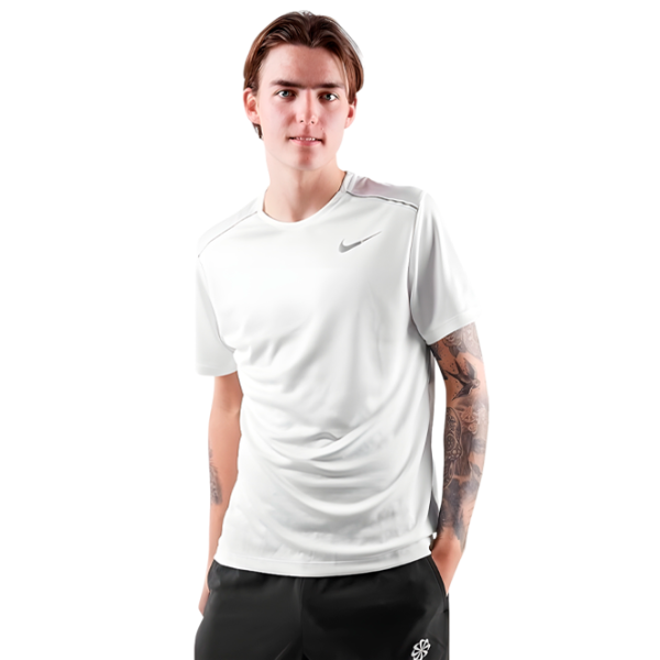 Футболка для мужчин Nike M Nk Dry Miler Top Ss 100% полиэстер/ Белый photo 2