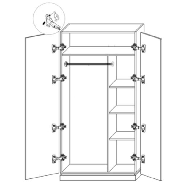 Dulap Linear Fabrik Home Living Emerson 196 x 42 x 100 / DSP / Stejar de Piatră photo 2