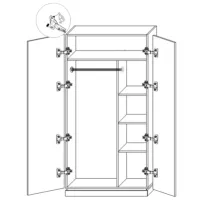 Dulap Linear Fabrik Home Living Emerson 196 x 42 x 100 / DSP / Stejar de Piatră photo 2