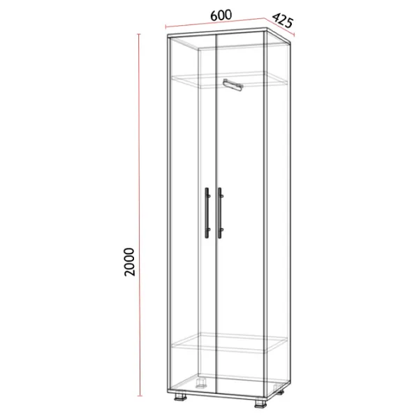 Dulap Linear Fabrik Home Modul №2 60 x 42.5 x 200 / DSP / Nuc pietros photo 3