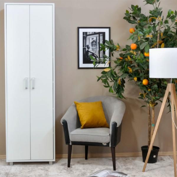 Dulap Linear Fabrik Home Modul №3 60 x 42.5 x 200 / PAL / Frasin alb photo 5 Dulap Linear Fabrik Home Modul №3 60 x 42.5 x 200 / PAL / Frasin alb photo 5