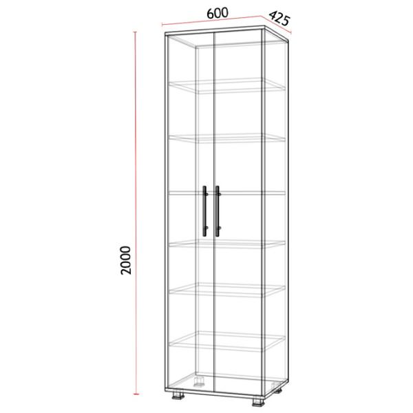 Dulap Linear Fabrik Home Modul №3 60 x 42.5 x 200 / PAL / Stejar Sonoma photo 2 Dulap Linear Fabrik Home Modul №3 60 x 42.5 x 200 / PAL / Stejar Sonoma photo 2