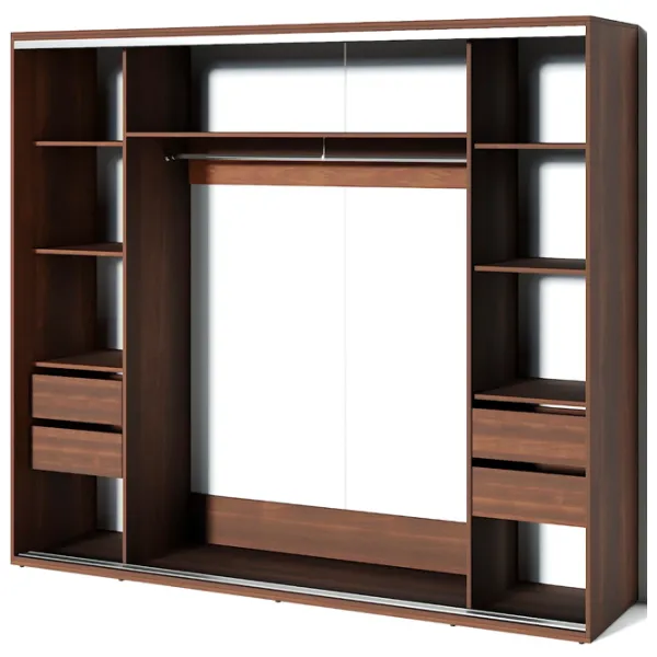Шкаф Купе Fabrik Home 10926213 240 x 60см x 216 / ЛДСП / Орех Тёмный photo 4
