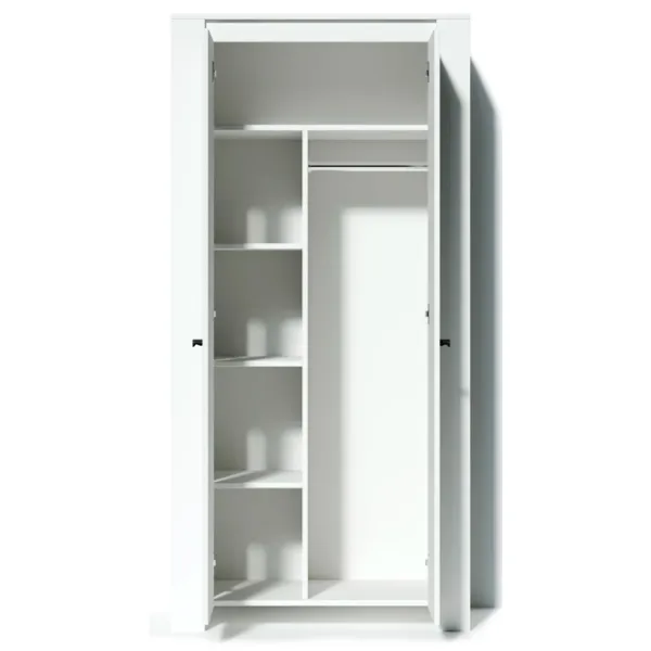 Dulap Linear Fabrik Home Belford 95 x 50.6 x 197 / PAL / Frasin alb photo 3 Dulap Linear Fabrik Home Belford 95 x 50.6 x 197 / PAL / Frasin alb photo 3
