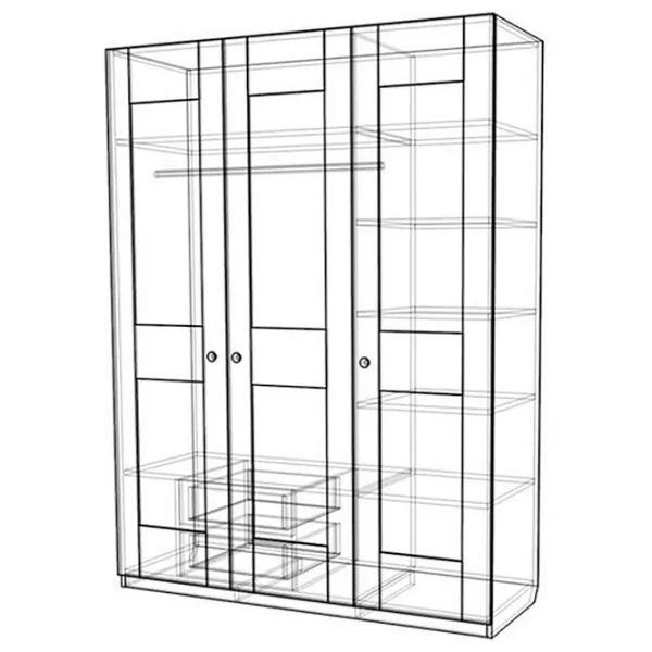 Шкаф Линейный Fabrik Home Mezzo 150 x 50см x 200 / ЛДСП / Белый ясень photo 2 Шкаф Линейный Fabrik Home Mezzo 150 x 50см x 200 / ЛДСП / Белый ясень photo 2