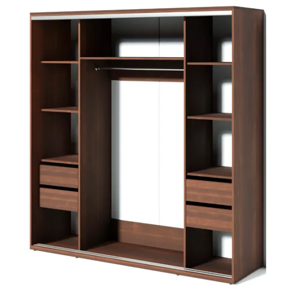 Шкаф Купе Fabrik Home 10926162 200 x 60см x 216 / ЛДСП / Орех Тёмный photo 4