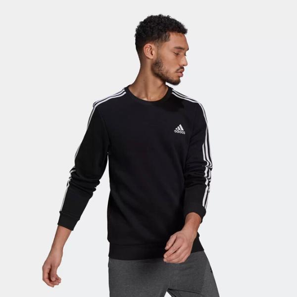 Hanorac pentru bărbați Adidas Sweater Essentials Fleece 3S Drept/ Black photo 2