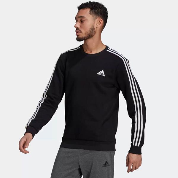 Hanorac pentru bărbați Adidas Sweater Essentials Fleece 3S Drept/ Black photo 4