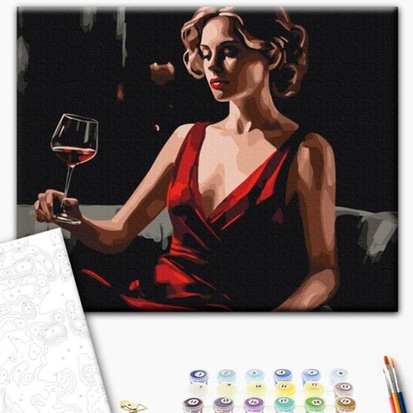 Pictură pe numere BrushMe Accent roșu BS53899FC 50 x 40 cm/ Orizontală photo 2