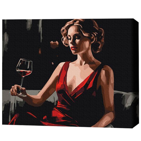 Pictură pe numere BrushMe Accent roșu BS53899FC 50 x 40 cm/ Orizontală photo 3