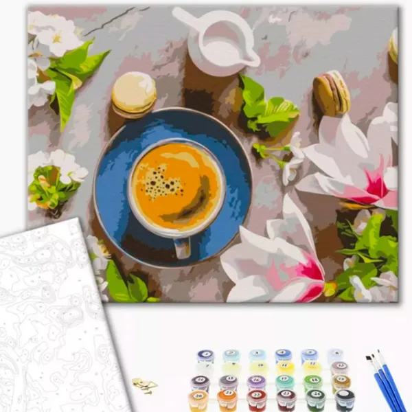 Картина по номерам BrushMe Кофе и цветы BS34314FC 50 x 40 см/ Горизонтальная photo 2