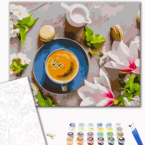 Картина по номерам BrushMe Кофе и цветы BS34314FC 50 x 40 см/ Горизонтальная photo 2