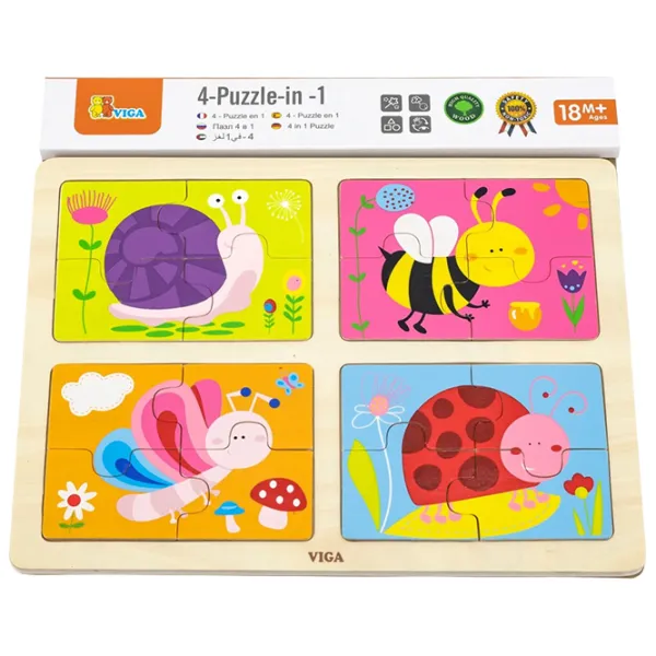 Set de puzzle-uri VIGA Insecte 1.5+/ Numărul de piese: 16 photo 2