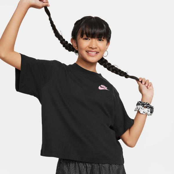 Футболка для девочек Nike Sportswear Boxy T-Shirt  / Черный photo 3 Футболка для девочек Nike Sportswear Boxy T-Shirt  / Черный photo 3