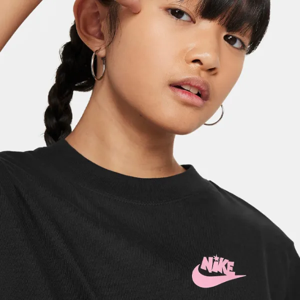 Футболка для девочек Nike Sportswear Boxy T-Shirt  / Черный photo 5 Футболка для девочек Nike Sportswear Boxy T-Shirt  / Черный photo 5