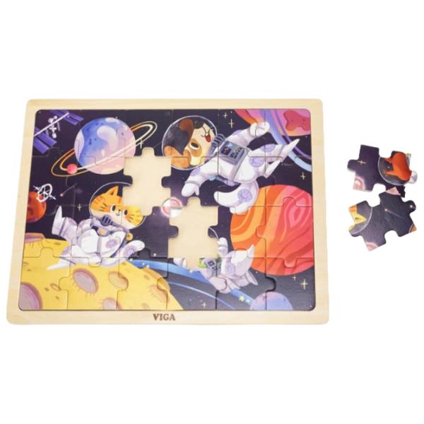 Puzzle VIGA Животные в космосе 3+/ Количество деталей: 24 photo 3