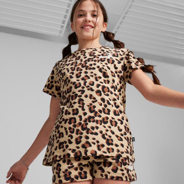 Tricou pentru fete Puma Ess+ Animal Aop Tee G 170 - 176 cm / Beige photo 3