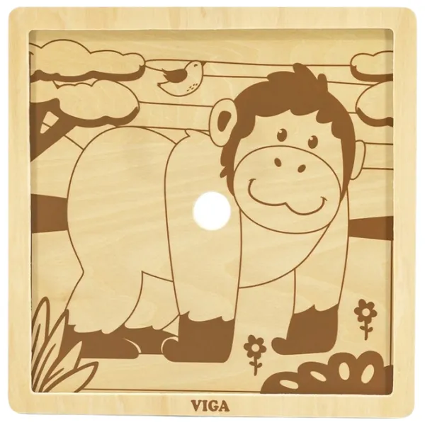 Puzzle VIGA Maimuțică 2+/ Количество деталей: 9 photo 2