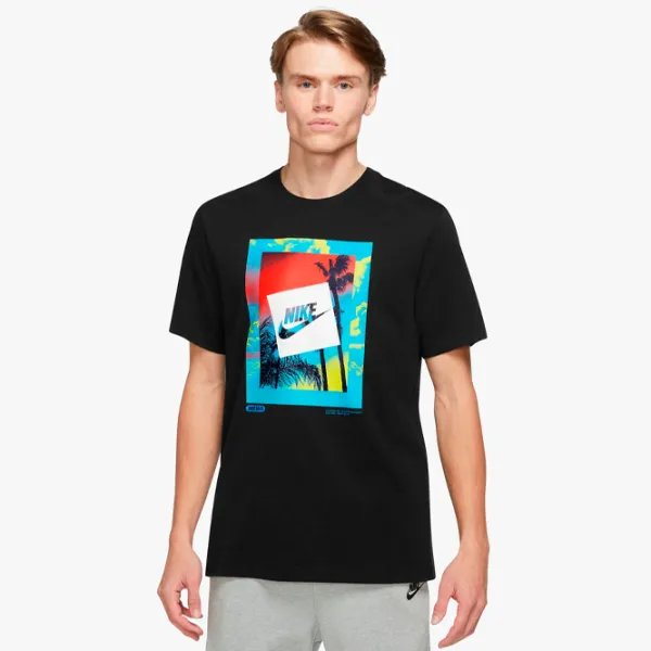 Tricou pentru bărbați Nike Shirt Sportswear Heatwave Photo 50% bumbac , 50% poliester/ Black photo 2