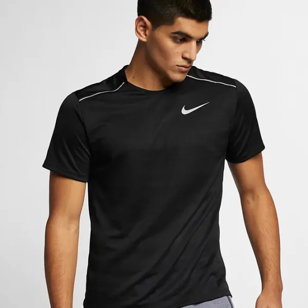 Футболка для мужчин Nike M Nk Dry Miler Top Ss 100% полиэстер/ Черный photo 2