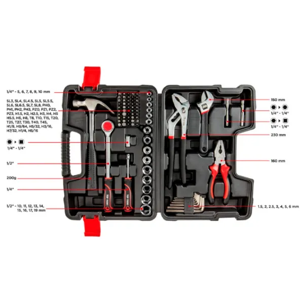 Set scule TopTools 38D510 Cantitatea în set: 81 buc. photo 2