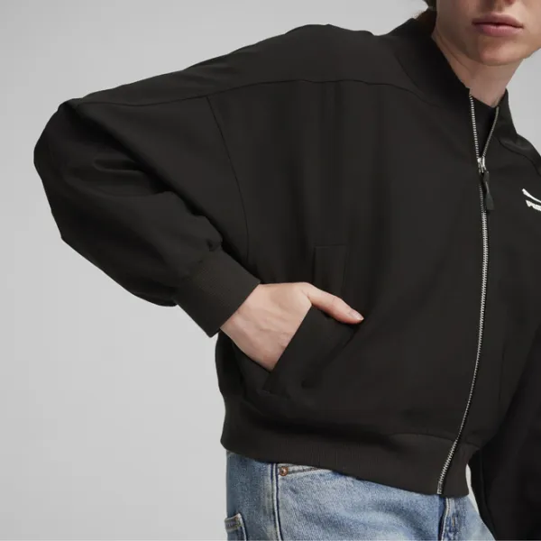 Jachetă pentru femei Puma Classics Shiny Bomber Demisezon/ Black photo 4