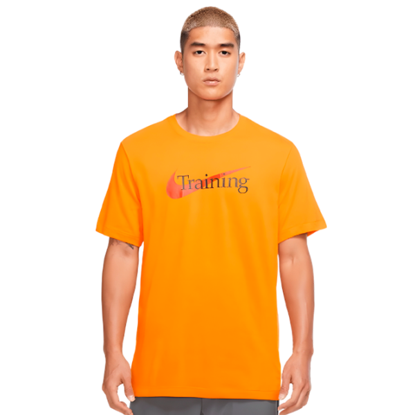 Футболка для мужчин Nike Shirt Swoosh Training 57% хлопок, 43% полиэстер/ Оранжевый photo 2