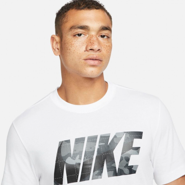 Tricou pentru bărbați Nike Trainingsshirt Dri-Fit Camo Gfx 59% bumbac, 41% poliester/ White photo 3