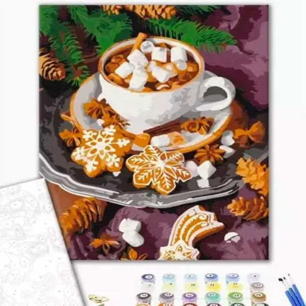 Pictură pe numere BrushMe Cacao cu zăpada BS52779FC 50 x 40 cm/ Verticală photo 2