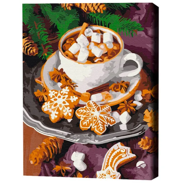 Pictură pe numere BrushMe Cacao cu zăpada BS52779FC 50 x 40 cm/ Verticală photo 3