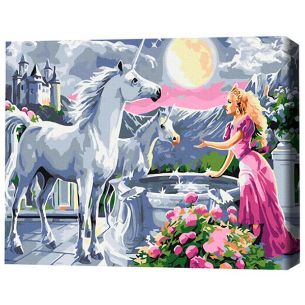 Картина по номерам BrushMe Принцесса и единороги BS25996FC 50 x 40 см / Горизонтальная photo 3