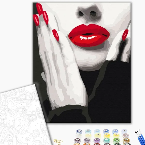 Картина по номерам BrushMe Эффектный красный BS51491 50 x 40 см/ Вертикальная photo 2