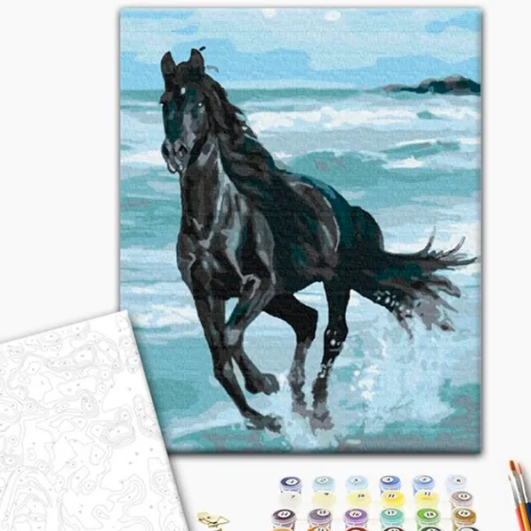 Картина по номерам BrushMe Чёрная лошадь BS29330 50 x 40 см/ Вертикальная photo 2 Картина по номерам BrushMe Чёрная лошадь BS29330 50 x 40 см/ Вертикальная photo 2