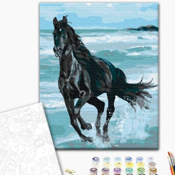 Картина по номерам BrushMe Чёрная лошадь BS29330 50 x 40 см/ Вертикальная photo 2 Картина по номерам BrushMe Чёрная лошадь BS29330 50 x 40 см/ Вертикальная photo 2