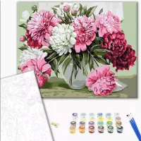 Картина по номерам BrushMe Букет домашних пионов BS52209FC 50 x 40 см/ Горизонтальная photo 2