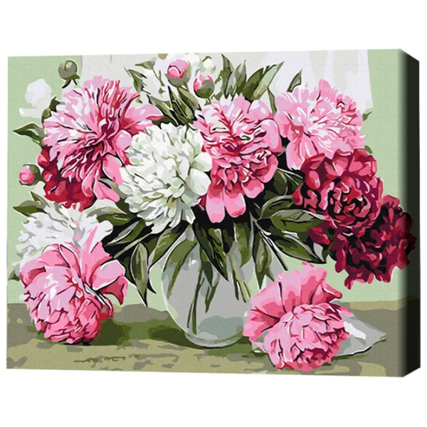 Картина по номерам BrushMe Букет домашних пионов BS52209FC 50 x 40 см/ Горизонтальная photo 3 Картина по номерам BrushMe Букет домашних пионов BS52209FC 50 x 40 см/ Горизонтальная photo 3