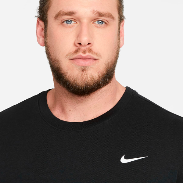 Футболка для мужчин Nike Trainingsshirt Dri-Fit Crew Solid 57-60 % хлопок, 40-43% полиэстер/ Черный photo 4