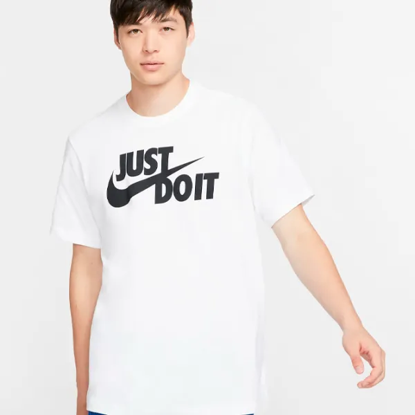 Tricou pentru bărbați Nike Shirt Sportswear "Just Da Lt" Swoosh Tee 50-100% bumbac, 0-50% poliester/ White photo 2