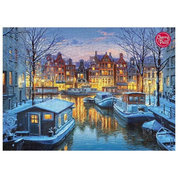Puzzle Cherry Pazzi Amsterdam noaptea 12+/ Numărul de piese: 1000 photo 2