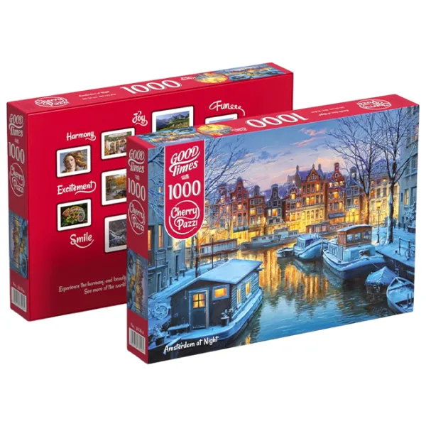 Puzzle Cherry Pazzi Amsterdam noaptea 12+/ Numărul de piese: 1000 photo 3