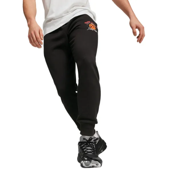 Pantaloni sportivi pentru bărbați Puma Graphic Booster Sweat L/ Black photo 5